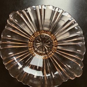 Vintage pink depression glass dish